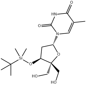 3'-O-t-Bulyldimethylsilyl-4'-C-hydroxymethylthymidine 结构式