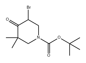 1,1-二甲基乙基5-溴-3,3-二甲基-4-氧代-1-哌啶羧酸盐 结构式