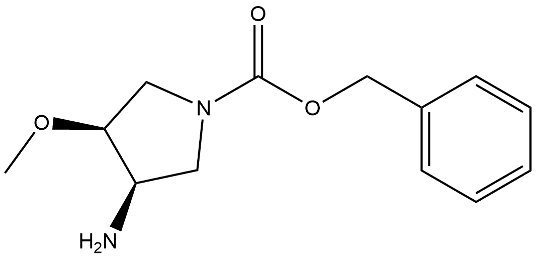 (3R,4S)-3-氨基-4-甲氧基吡咯烷-1-甲酸苄酯 结构式