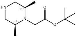 2-((2R,6S)-2,6-二甲基哌嗪-1-基)乙酸叔丁酯 结构式