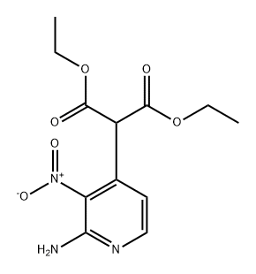 Propanedioic acid, 2-(2-amino-3-nitro-4-pyridinyl)-, 1,3-diethyl ester 结构式