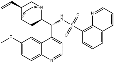 N-[(9R)-6′-甲氧基辛可南-9-基]-8-喹啉磺酰胺 结构式