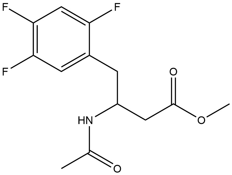 Benzenebutanoic acid, β-(acetylamino)-2,4,5-trifluoro-, methyl ester 结构式