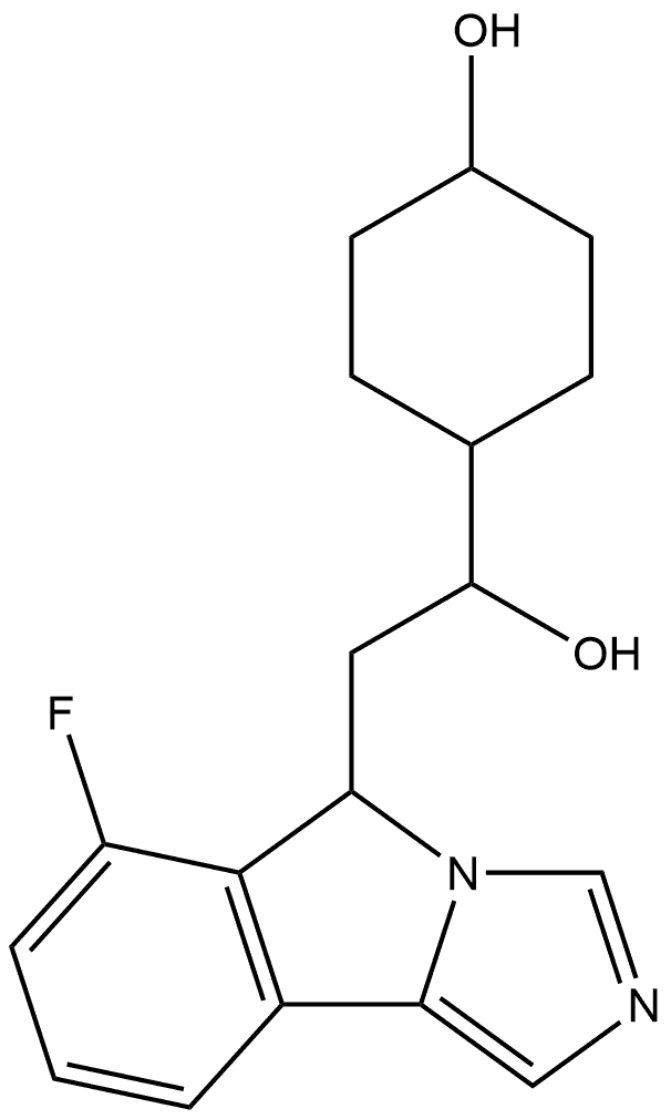 4-(2-(6-Fluoro-5H-imidazo[5,1-α]isoindol-5-yl)-1-hydroxyethyl)cyclohexanol 结构式