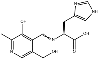 L-Histidine, N-[[3-hydroxy-5-(hydroxymethyl)-2-methyl-4-pyridinyl]methylene]- 结构式