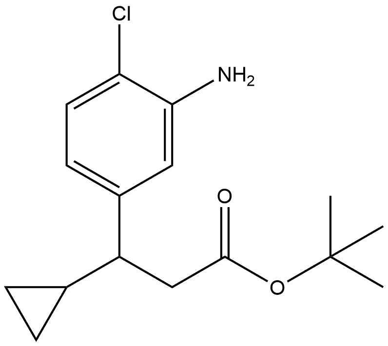 Benzenepropanoic acid, 3-amino-4-chloro-β-cyclopropyl-, 1,1-dimethylethyl ester, (-)- 结构式