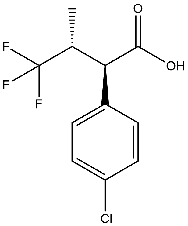 Benzeneacetic acid, 4-chloro-α-[(1R)-2,2,2-trifluoro-1-methylethyl]-, (αR)- 结构式