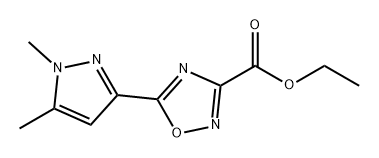 1,2,4-Oxadiazole-3-carboxylic acid, 5-(1,5-dimethyl-1H-pyrazol-3-yl)-, ethyl ester 结构式