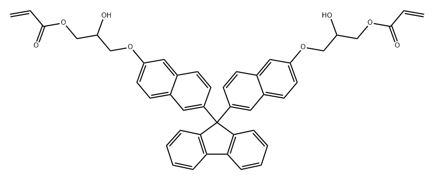 2-Propenoic acid, 1,1'-[9H-fluoren-9-ylidenebis[6,2-naphthalenediyloxy(2-hydroxy-3,1-propanediyl)]] ester 结构式