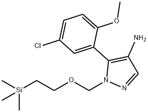 1H-Pyrazol-4-amine, 5-(5-chloro-2-methoxyphenyl)-1-[[2-(trimethylsilyl)ethoxy]methyl]- 结构式