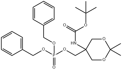 Carbamic acid, N-[5-[[[bis(phenylmethoxy)phosphinyl]oxy]methyl]-2,2-dimethyl-1,3-dioxan-5-yl]-, 1,1-dimethylethyl ester 结构式