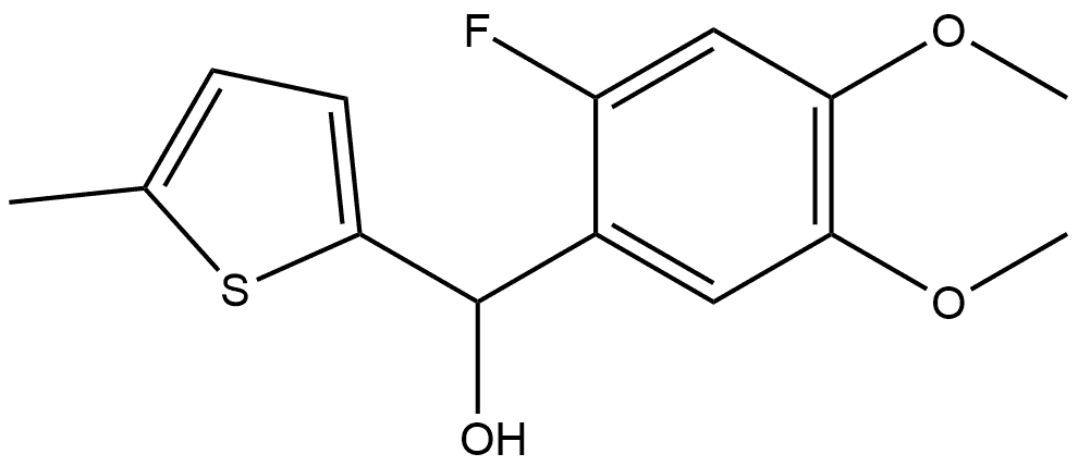 α-(2-Fluoro-4,5-dimethoxyphenyl)-5-methyl-2-thiophenemethanol 结构式