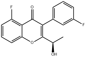 (R)-5-fluoro-3-(3-fluorophenyl)-2-(1-hydroxyethyl)-4H-chromen-4-one 结构式