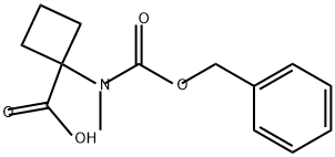 1-(((苄氧基)羰基)(甲基)氨基)环丁烷-1-羧酸 结构式