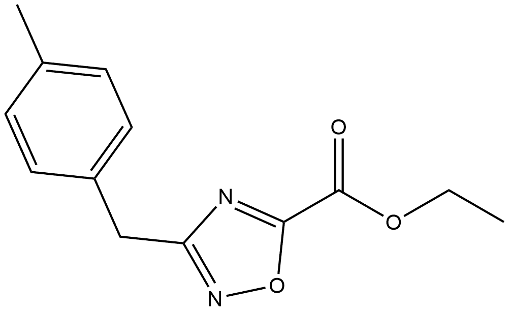 3-(4-甲基苄基)-1,2,4-噁二唑-5-甲酸乙酯 结构式