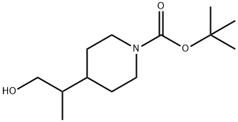 4-(1-羟基丙-2-基)哌啶-1-甲酸叔丁酯 结构式