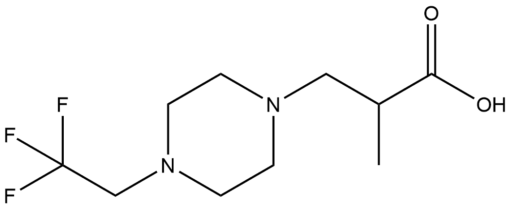 2-methyl-3-[4-(2,2,2-trifluoroethyl)piperazin-1-yl]propanoic acid 结构式