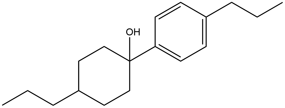 4-Propyl-1-(4-propylphenyl)cyclohexanol 结构式