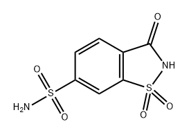 3-氧代-2,3-二氢苯并异噻唑-6-磺酰胺1,1-二氧化物 结构式
