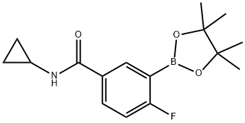 N-Cyclopropyl-4-fluoro-3-(4,4,5,5-tetramethyl-[1,3,2]dioxaborolan-2-yl)-benzamide 结构式