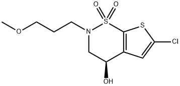 2H-Thieno[3,2-e]-1,2-thiazin-4-ol, 6-chloro-3,4-dihydro-2-(3-methoxypropyl)-, 1,1-dioxide, (4R)- 结构式