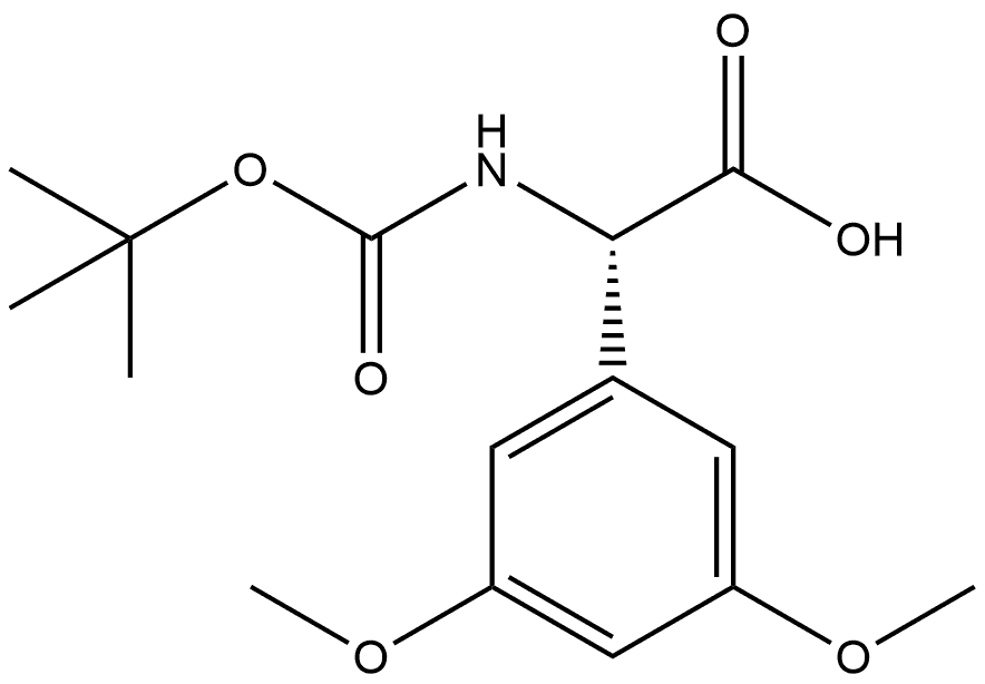 (S)-2-((叔丁氧羰基)氨基)-2-(3,5-二甲氧基苯基)乙酸 结构式