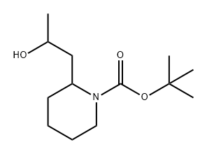 2-(2-羟丙基)哌啶-1-羧酸叔丁酯 结构式