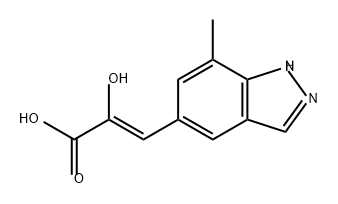 2-Propenoic acid, 2-hydroxy-3-(7-methyl-1H-indazol-5-yl)-, (2Z)- 结构式