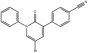 Benzonitrile, 4-(5-bromo-1,2-dihydro-2-oxo-1-phenyl-3-pyridinyl)- 结构式