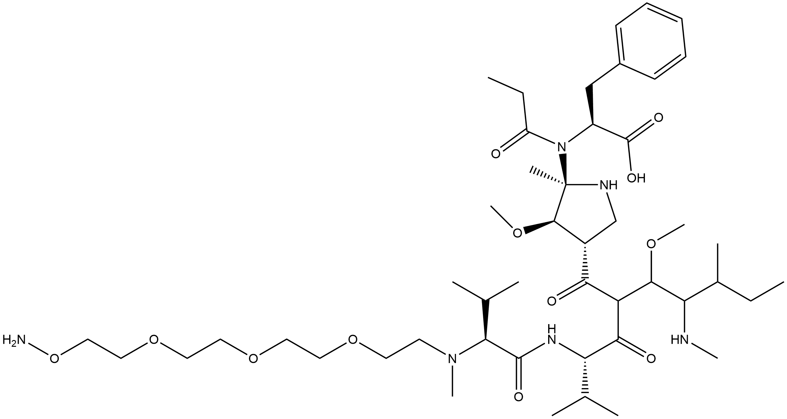 PEG4-aminooxy-MMAF 结构式