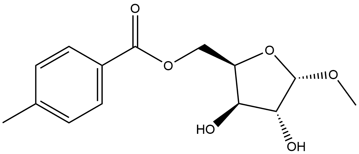 α-D-Xylofuranoside, methyl, 5-(4-methylbenzoate) 结构式