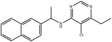 5-Chloro-6-ethyl-N-(1-(naphthalen-2-yl)ethyl)pyrimidin-4-amine 结构式