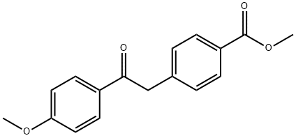 Benzoic acid, 4-[2-(4-methoxyphenyl)-2-oxoethyl]-, methyl ester 结构式