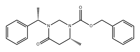 1(2H)-Pyrimidinecarboxylic acid, tetrahydro-6-methyl-4-oxo-3-[(1S)-1-phenylethyl]-, phenylmethyl ester, (6R)- 结构式