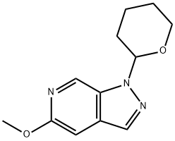 5-Methoxy-1-(tetrahydro-2H-pyran-2-yl)-1H-pyrazolo[3,4-c]pyridine 结构式