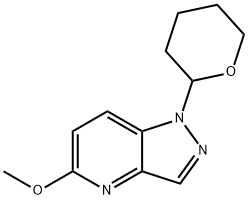 5-Methoxy-1-(tetrahydro-2H-pyran-2-yl)-1H-pyrazolo[4,3-b]pyridine 结构式
