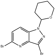 3,5-Dibromo-1-(tetrahydro-2H-pyran-2-yl)-1H-pyrazolo[4,3-b]pyridine 结构式