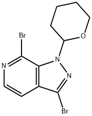 3,7-Dibromo-1-(tetrahydro-2H-pyran-2-yl)-1H-pyrazolo[3,4-c]pyridine 结构式