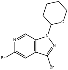 3,5-Dibromo-1-(tetrahydro-2H-pyran-2-yl)-1H-pyrazolo[3,4-c]pyridine 结构式