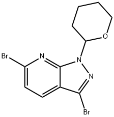3,6-Dibromo-1-(tetrahydro-2H-pyran-2-yl)-1H-pyrazolo[3,4-b]pyridine 结构式