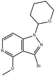 3-Bromo-4-methoxy-1-(tetrahydro-2H-pyran-2-yl)-1H-pyrazolo[4,3-c]pyridine 结构式