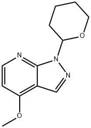 4-Methoxy-1-(tetrahydro-2H-pyran-2-yl)-1H-pyrazolo[3,4-b]pyridine 结构式