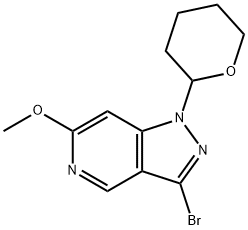 3-Bromo-6-methoxy-1-(tetrahydro-2H-pyran-2-yl)-1H-pyrazolo[4,3-c]pyridine 结构式