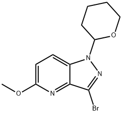 3-Bromo-5-methoxy-1-(tetrahydro-2H-pyran-2-yl)-1H-pyrazolo[4,3-b]pyridine 结构式