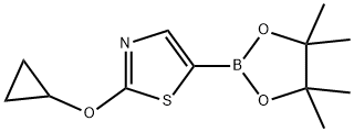 2-(环丙氧基)-5-(4,4,5,5-四甲基-1,3,2-二氧硼杂环戊烷-2-基)噻唑 结构式