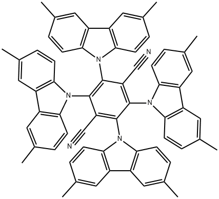 2,3,5,6-四(3,6-二甲基-9H-咔唑-9-基)-1,4-苯二腈 结构式