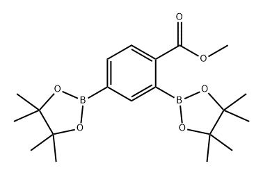 2,4-双(4,4,5,5-四甲基-1,3,2-二氧硼杂环戊烷-2-基)苯甲酸甲酯 结构式