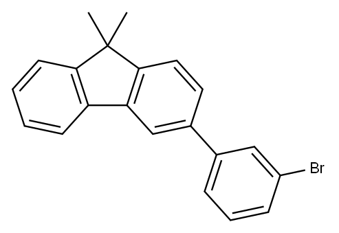 9H-FLUORENE, 3-(3-BROMOPHENYL)-9,9-DIMETHYL- 结构式