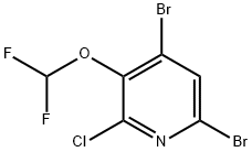 4,6-Dibromo-2-chloro-3-(difluoromethoxy)pyridine 结构式