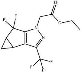 1H-Cyclopropa[3,4]cyclopenta[1,2-c]pyrazole-1-acetic acid, 5,5-difluoro-3b,4,4a,5-tetrahydro-3-(trifluoromethyl)-, ethyl ester 结构式